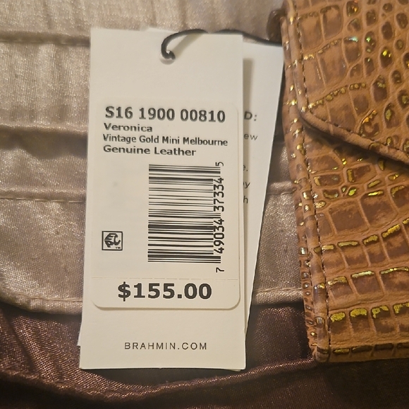 Brahmin Veronia Vintage Mini Melbourne GoldCroc-Embossed Envelope Wallet - Picture 7 of 7